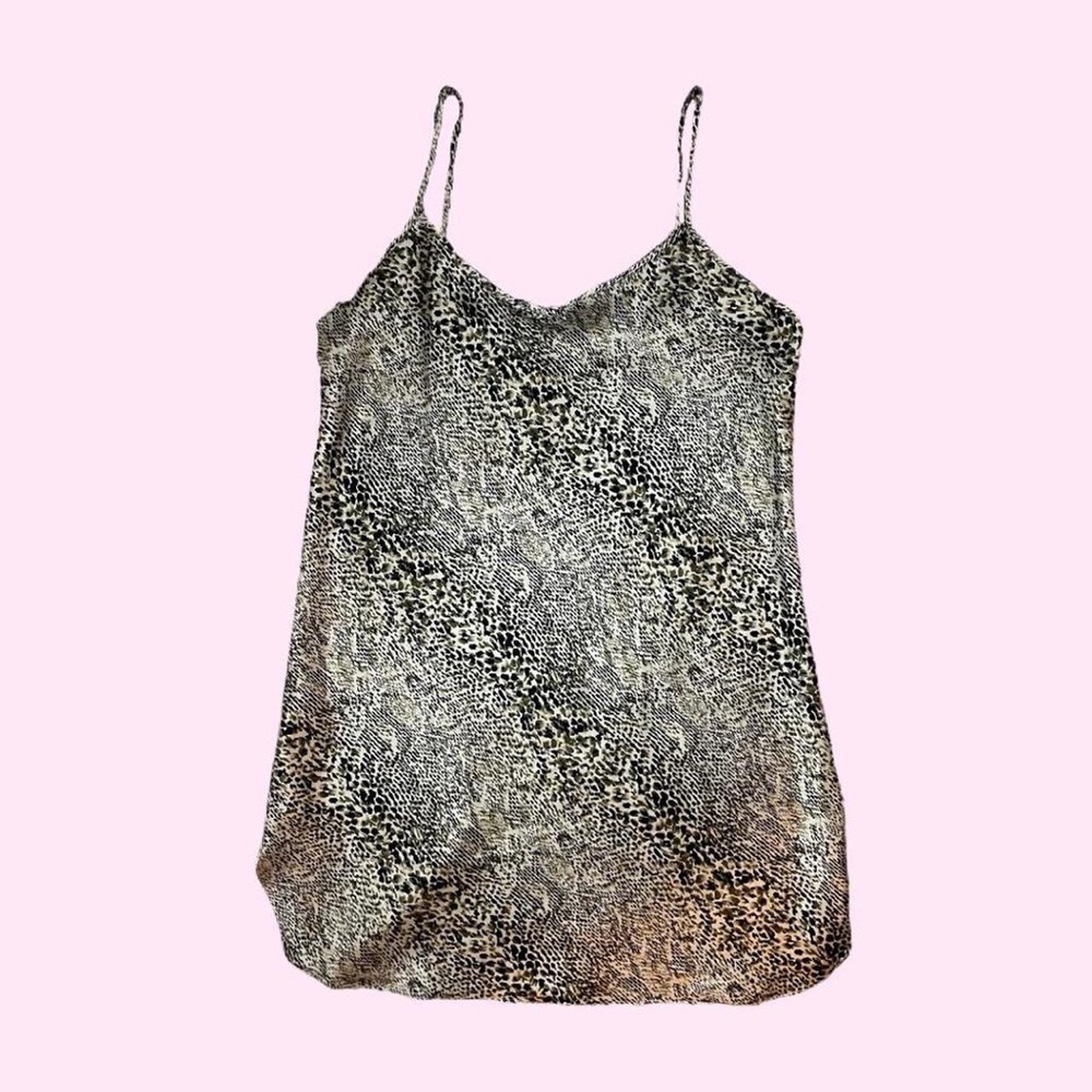 Secret treasures leopard print silk slip